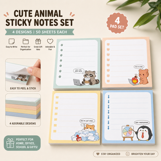 Ultimate Office Survival Sticky Notes | Funny Animal Memo Pads | Perfect Coworker Gift & Stocking Stuffer 🎄