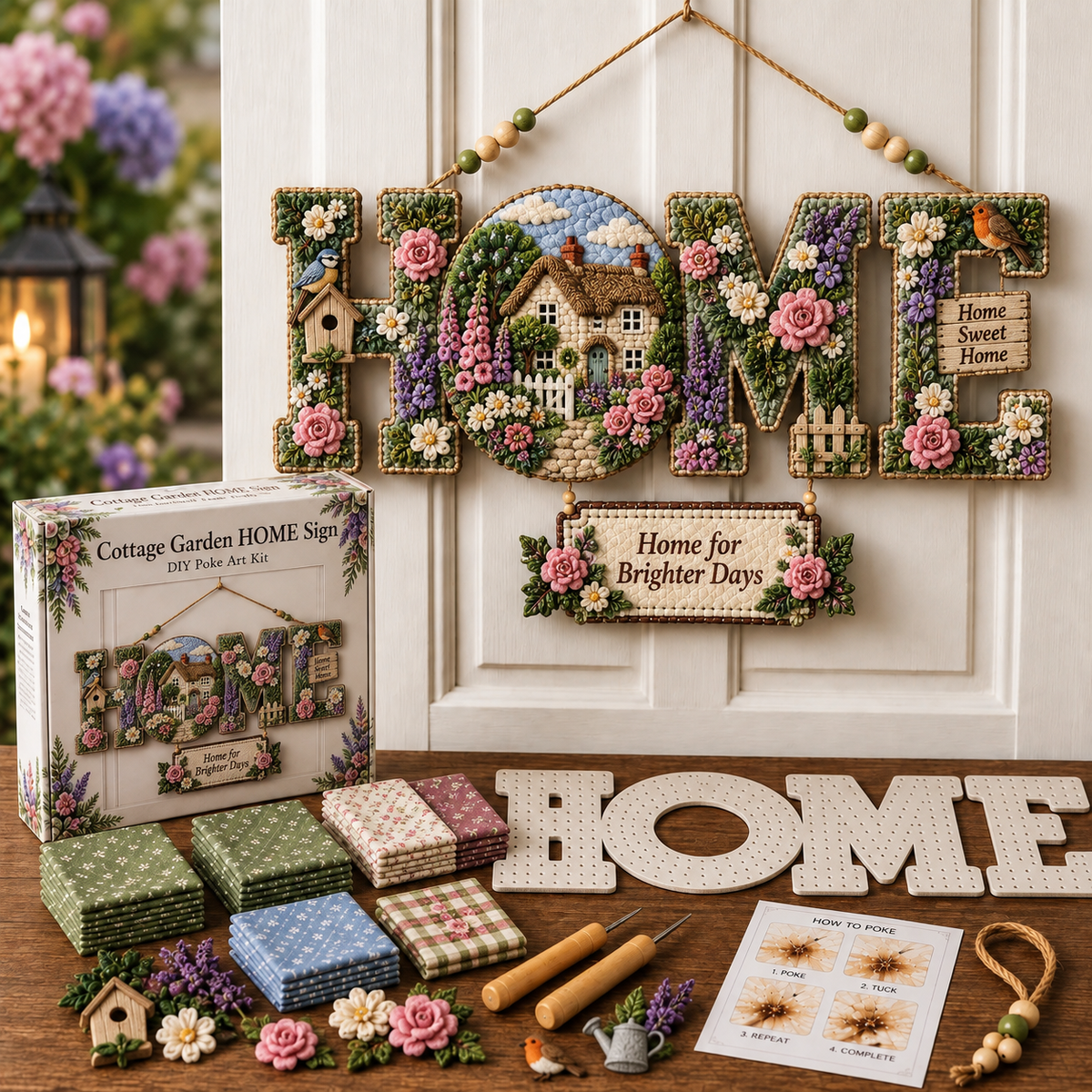 🔥49% Off Last Day - 🎄 ✨ DIY Fabric Poke Art HOME Sign Kit 🏡