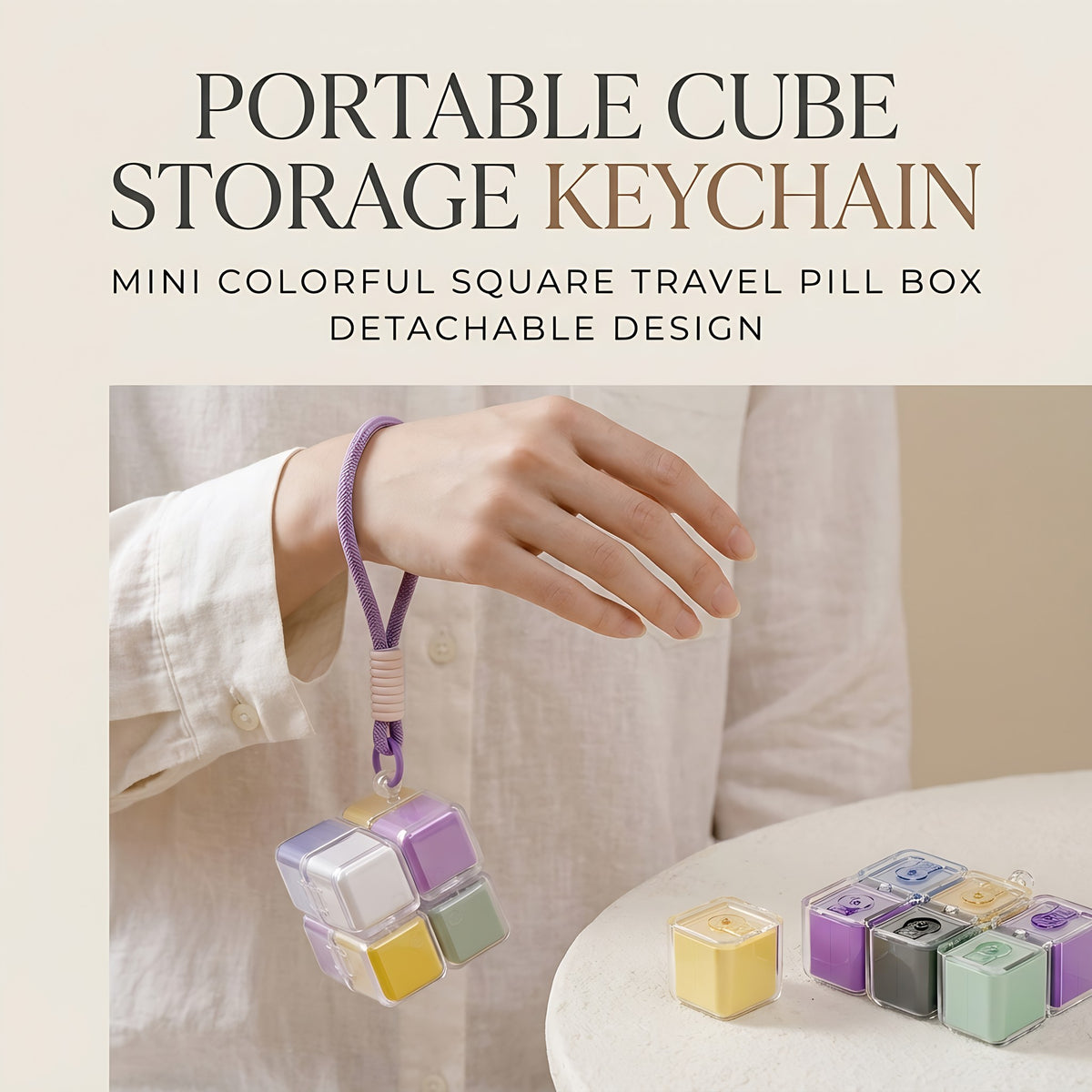 8-Compartment Magic Cube Pill Organizer