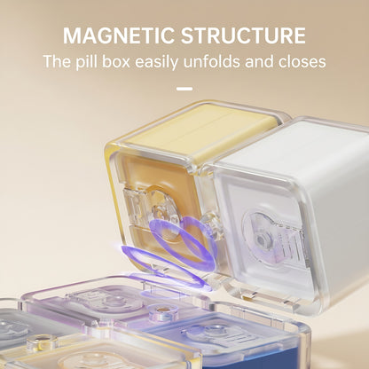 8-Compartment Magic Cube Pill Organizer
