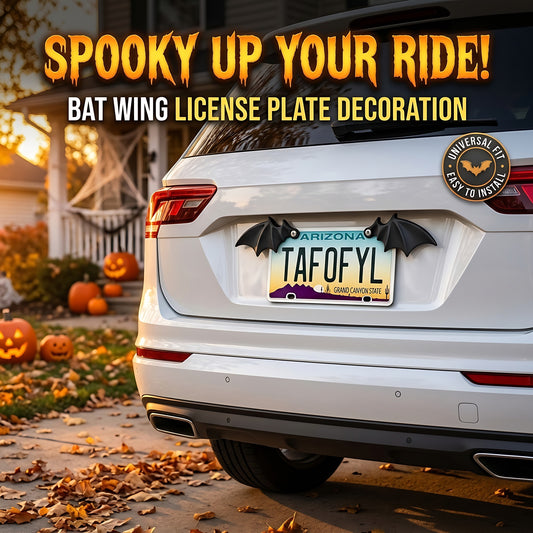 🔥HOT SALE 49% OFF - 🦇 Spooky Bat Wing License Plate Decor – Give Your Ride a Halloween Twist! 🎃(1 Pair)