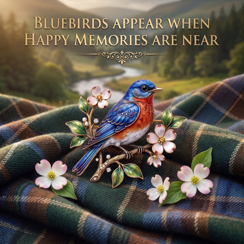 Bluebird Enamel Brooch | Bluebirds Appear When Happy Memories Are Near, Sentimental Comfort Gift