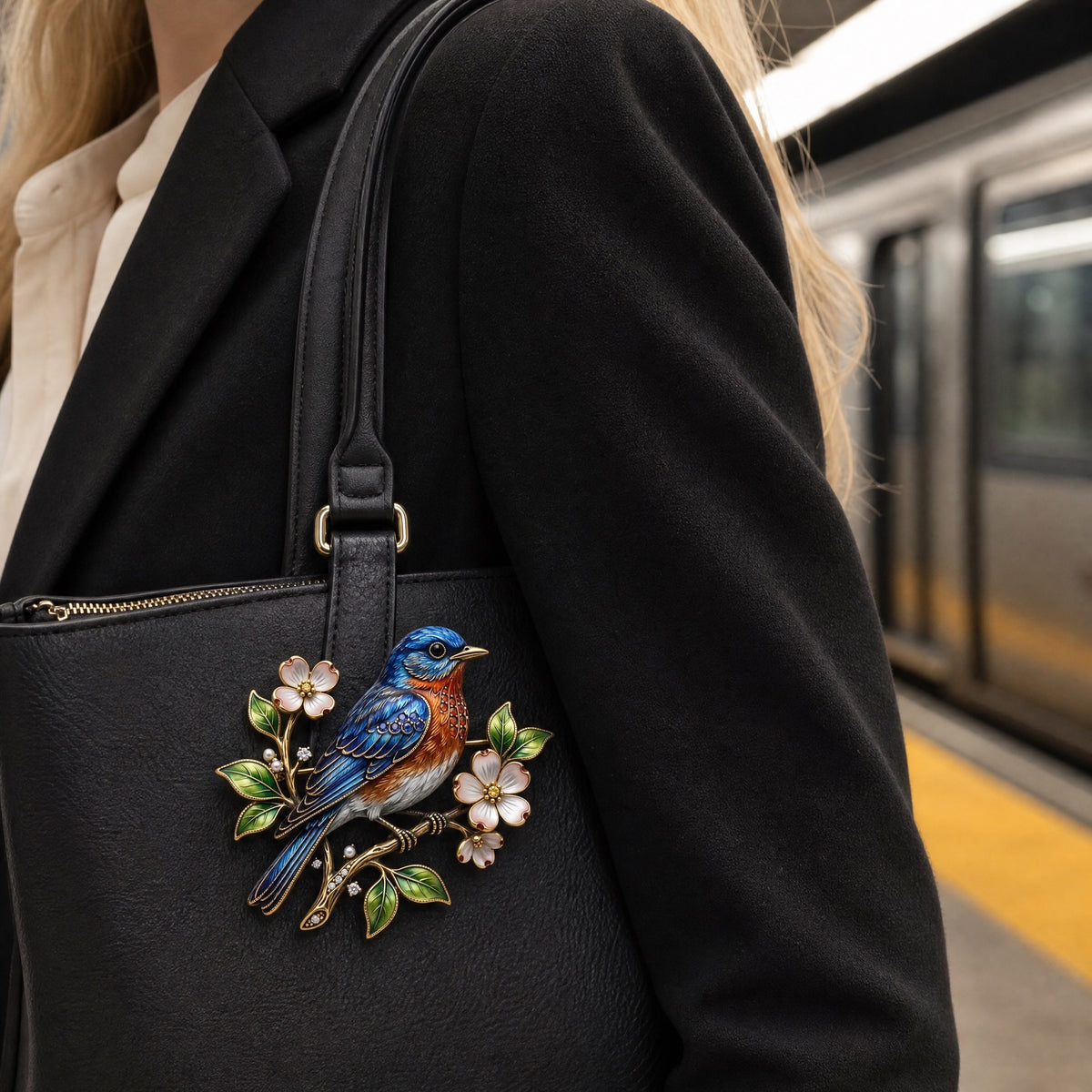 Bluebird Enamel Brooch | Bluebirds Appear When Happy Memories Are Near, Sentimental Comfort Gift