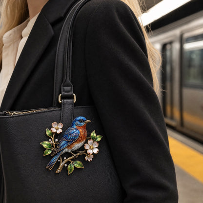 Bluebird Enamel Brooch | Bluebirds Appear When Happy Memories Are Near, Sentimental Comfort Gift