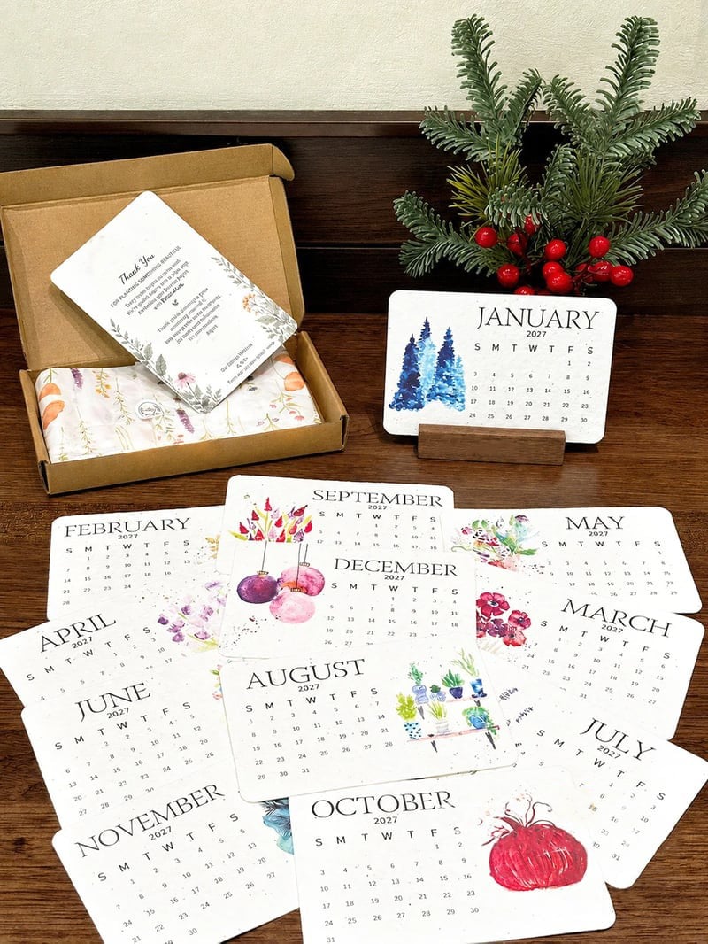The 2027 Living Botanical Desk Calendar | Hand-Painted Eco Art Edition