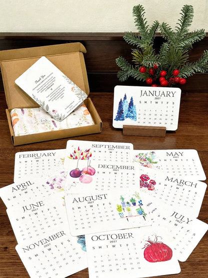 The 2027 Living Botanical Desk Calendar | Hand-Painted Eco Art Edition