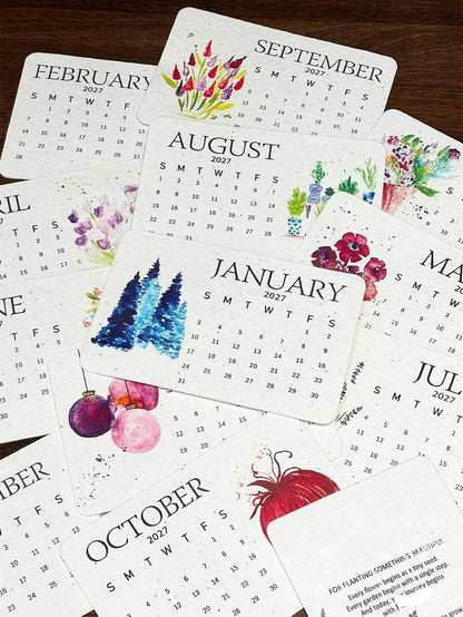 The 2027 Living Botanical Desk Calendar | Hand-Painted Eco Art Edition
