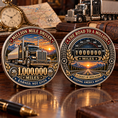 🚛 Truck Driver Mileage Milestone Commemorative Challenge Coin Collection