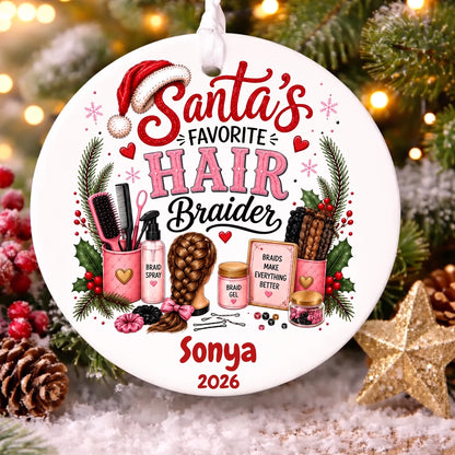Personalized Santa's Favorite Profession Christmas Ornament