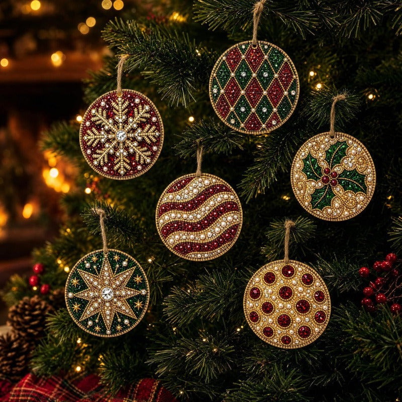 ✨🎁6 Pcs Christmas DIY Diamond Painting Ornaments