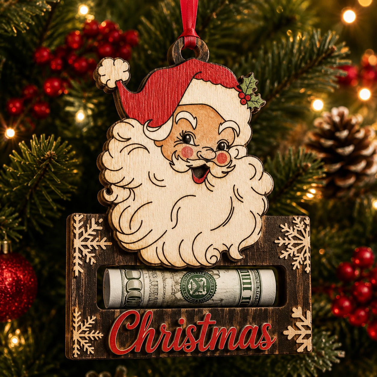 🎄Christmas Cash Gift Ornament - Merry Christmas Tree Ornament
