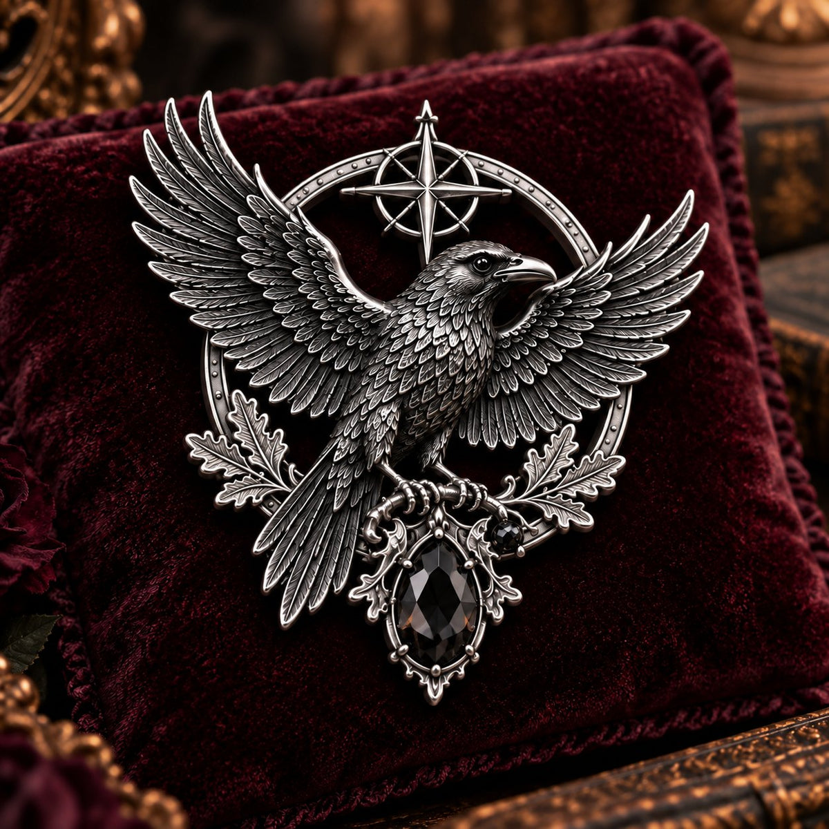🔥LAST DAY 50% OFF - 🐦‍⬛ Gothic Celtic Raven Brooch – Dark Academia Statement Pin