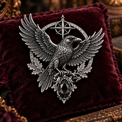 🔥LAST DAY 50% OFF - 🐦‍⬛ Gothic Celtic Raven Brooch – Dark Academia Statement Pin