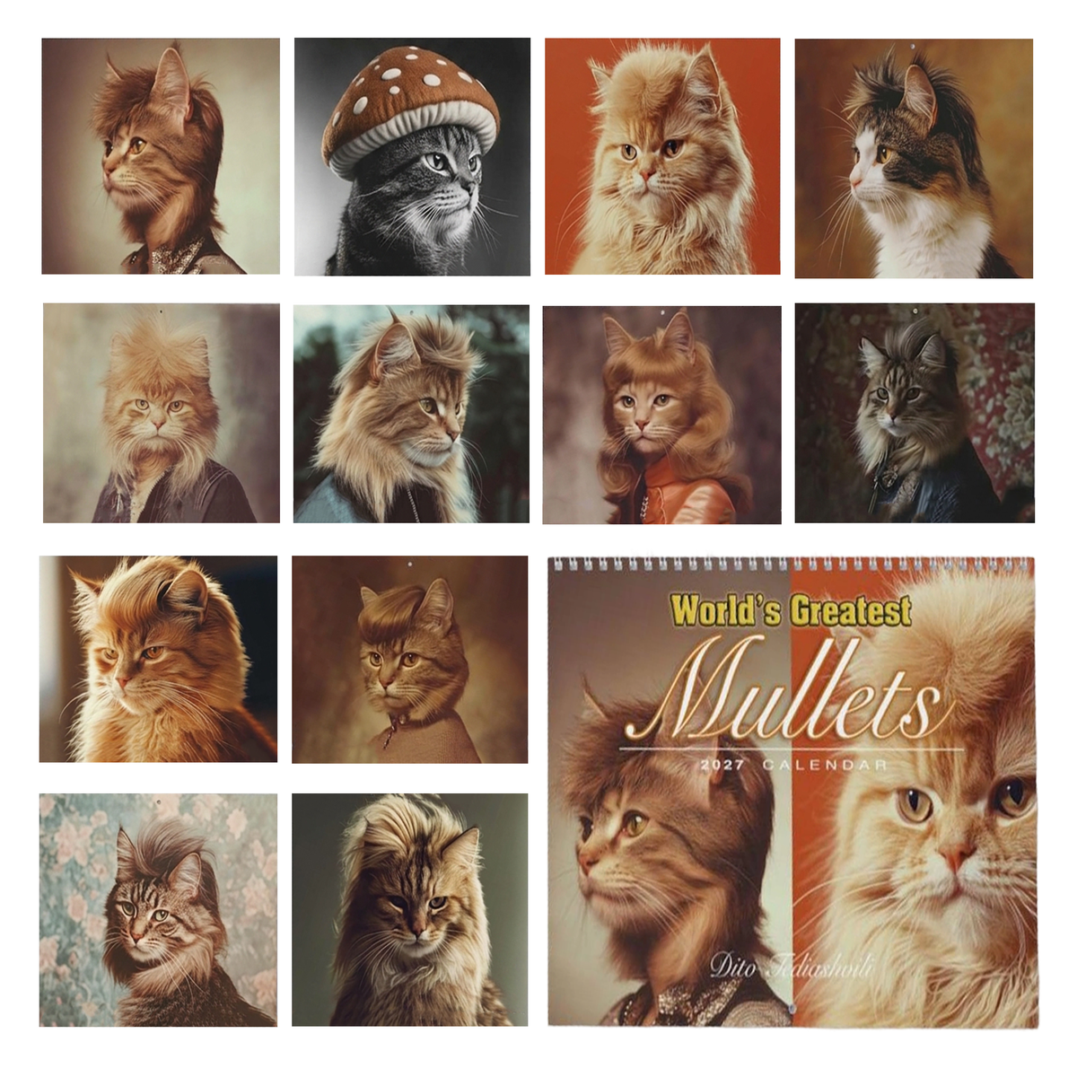 Funny 2027 Wall Calendar Cat
