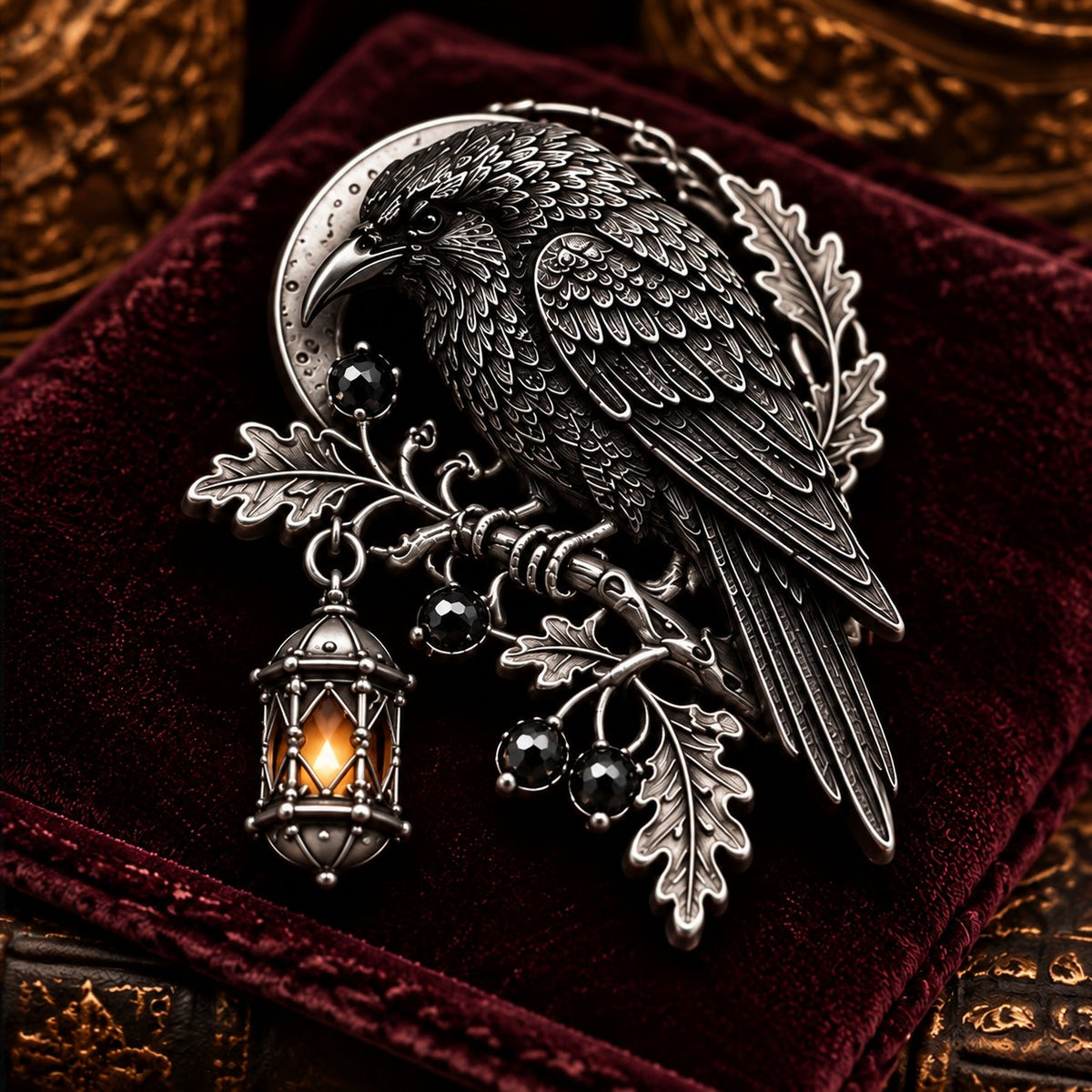 🔥LAST DAY 50% OFF - 🐦‍⬛ Gothic Celtic Raven Brooch – Dark Academia Statement Pin