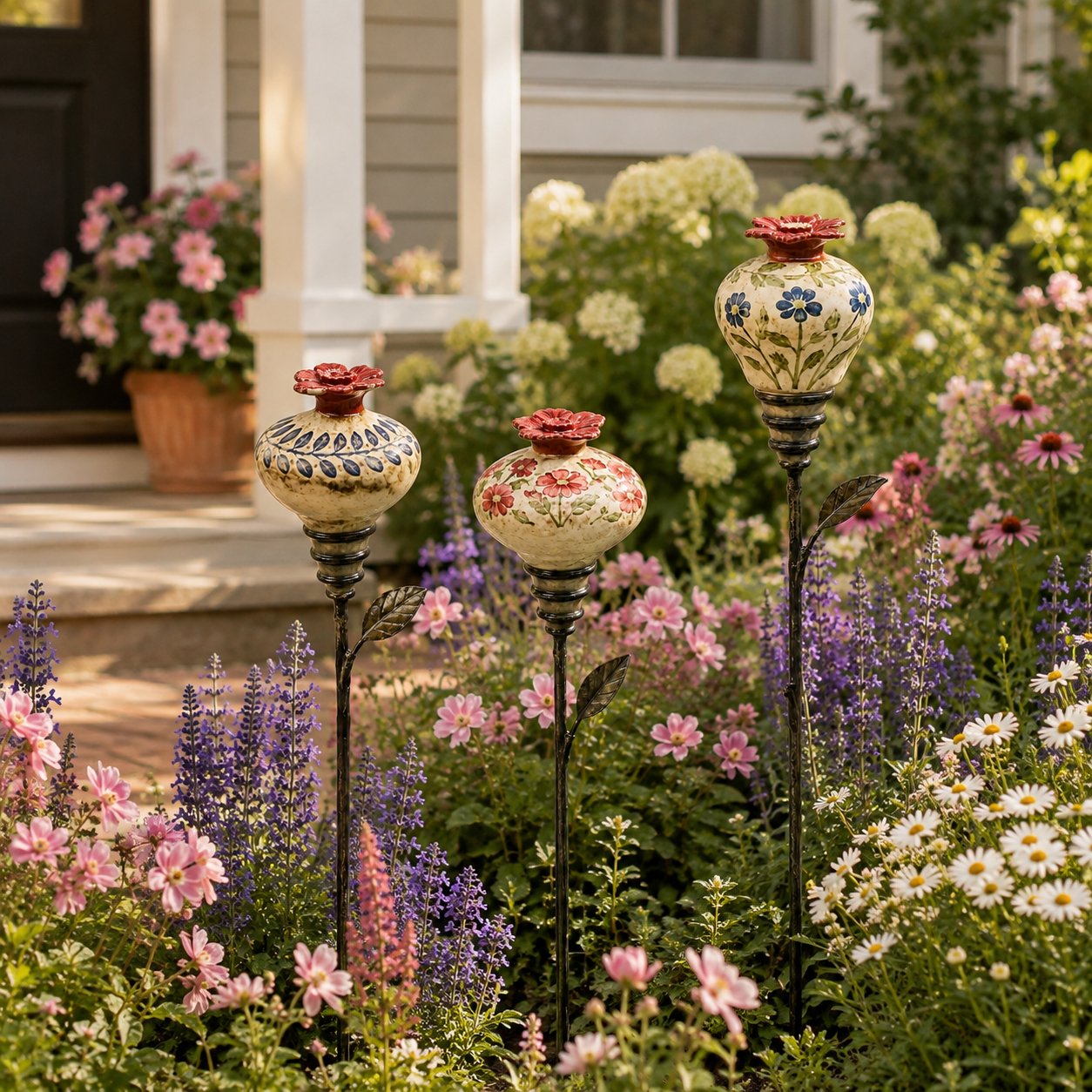 🐦 Retro hummingbird feeder garden pole