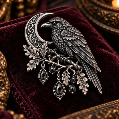 🔥LAST DAY 50% OFF - 🐦‍⬛ Gothic Celtic Raven Brooch – Dark Academia Statement Pin