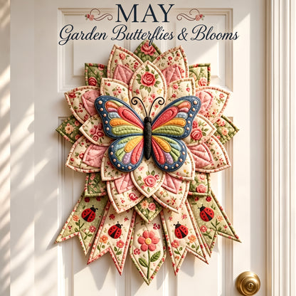 DIY Monthly Seasonal Door Hanger Kit 🎪 Farmhouse Fabric Wreath for Front Door, 12 Month Holiday Home Decor