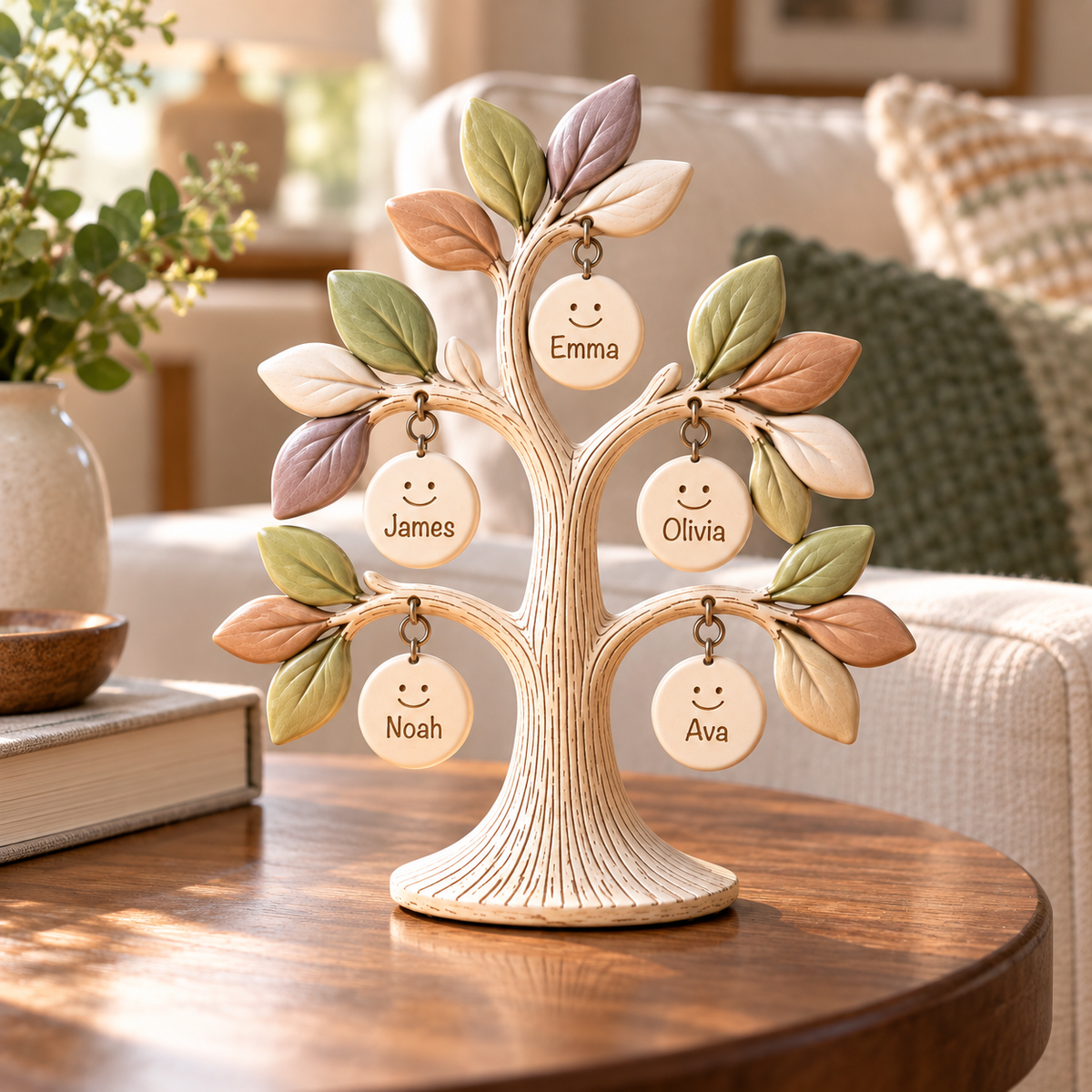 Personalized Family "Tree of Life" Desktop Ornament – Custom Names 🌳💖