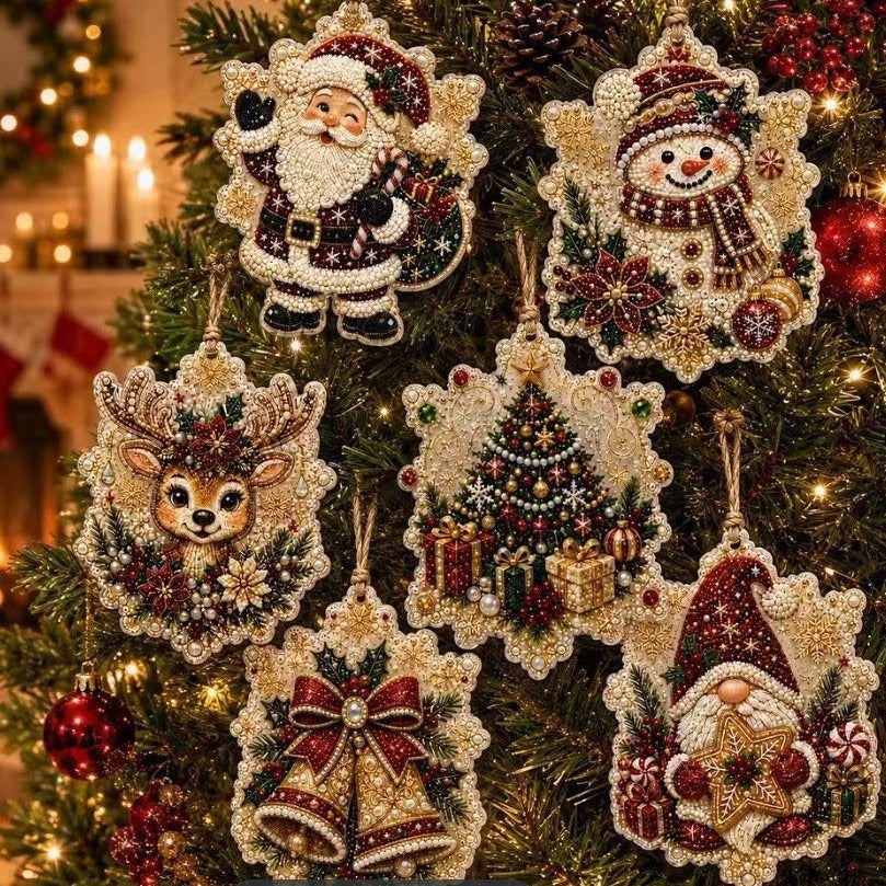✨🎁6 Pcs Christmas DIY Diamond Painting Ornaments
