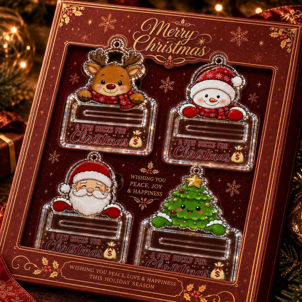 🔥Last Day49% OFF🎄A Few Bucks For Christmas™ Crystal Acrylic Money Holder Ornament