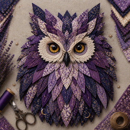 💥 LAST DAY 49% OFF - 🦉 Layered Fabric Owl Wall Art DIY Kit – Relaxing Craft, Beautiful Results