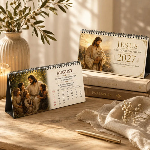 ⏳ Last Day50% OFF – ✝️ 2027 Christian Desk Calendar | Jesus-Inspired Daily Encouragement for Home, Office, Prayer Spaces & Meaningful Christian Gifts 📖✨