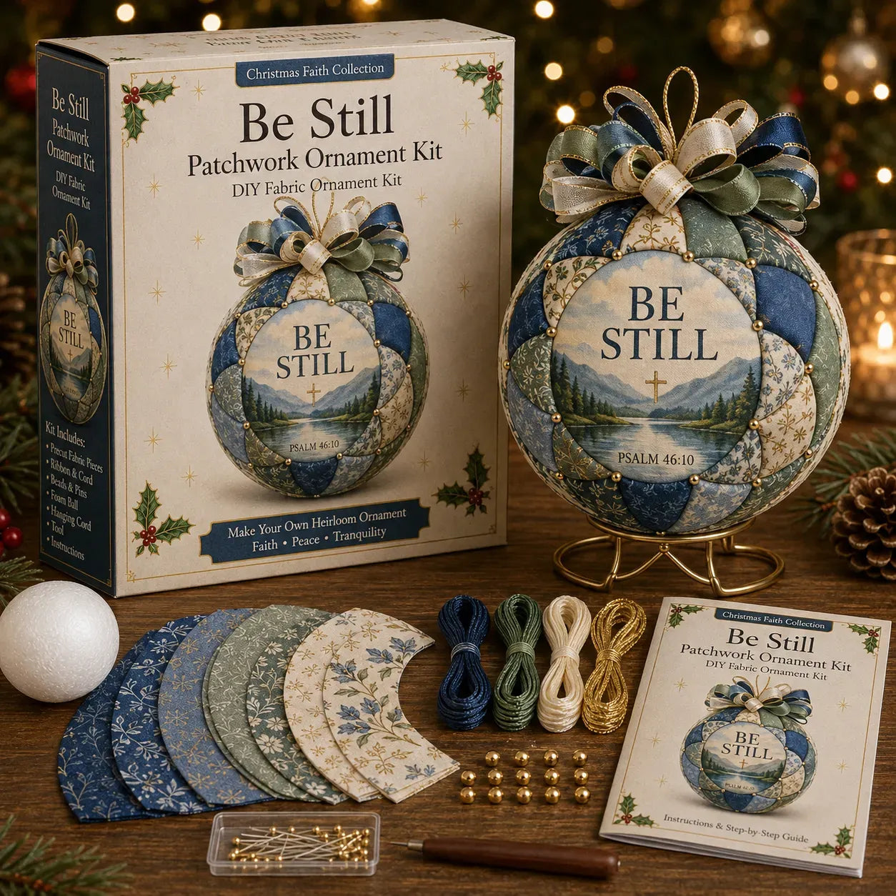 ❤️Beginner-Friendly🎄Christmas Faith Patchwork Ornament DIY Kit