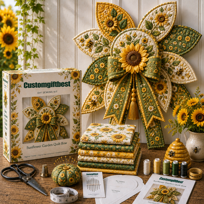🌼 DIY Sewing Kit Garden Quilt Bow | Beginner Friendly Handmade Craft for Door Wall Entryway Seasonal Home Decor