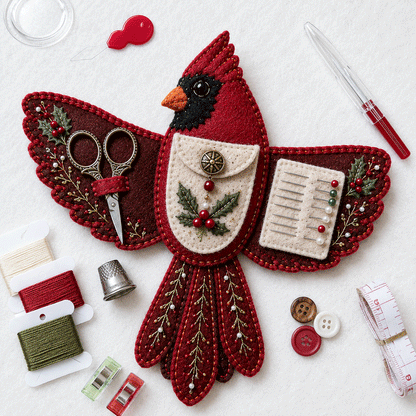 🐦 Bird-Shaped Felt Sewing Organizer DIY Kit