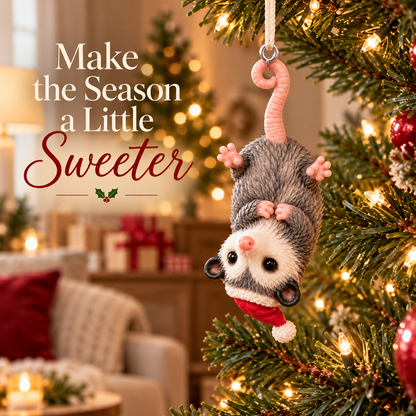 🎄 "Hanging Around" Santa Possum Ornament | Funny Upside-Down Christmas Tree Decor 🐾