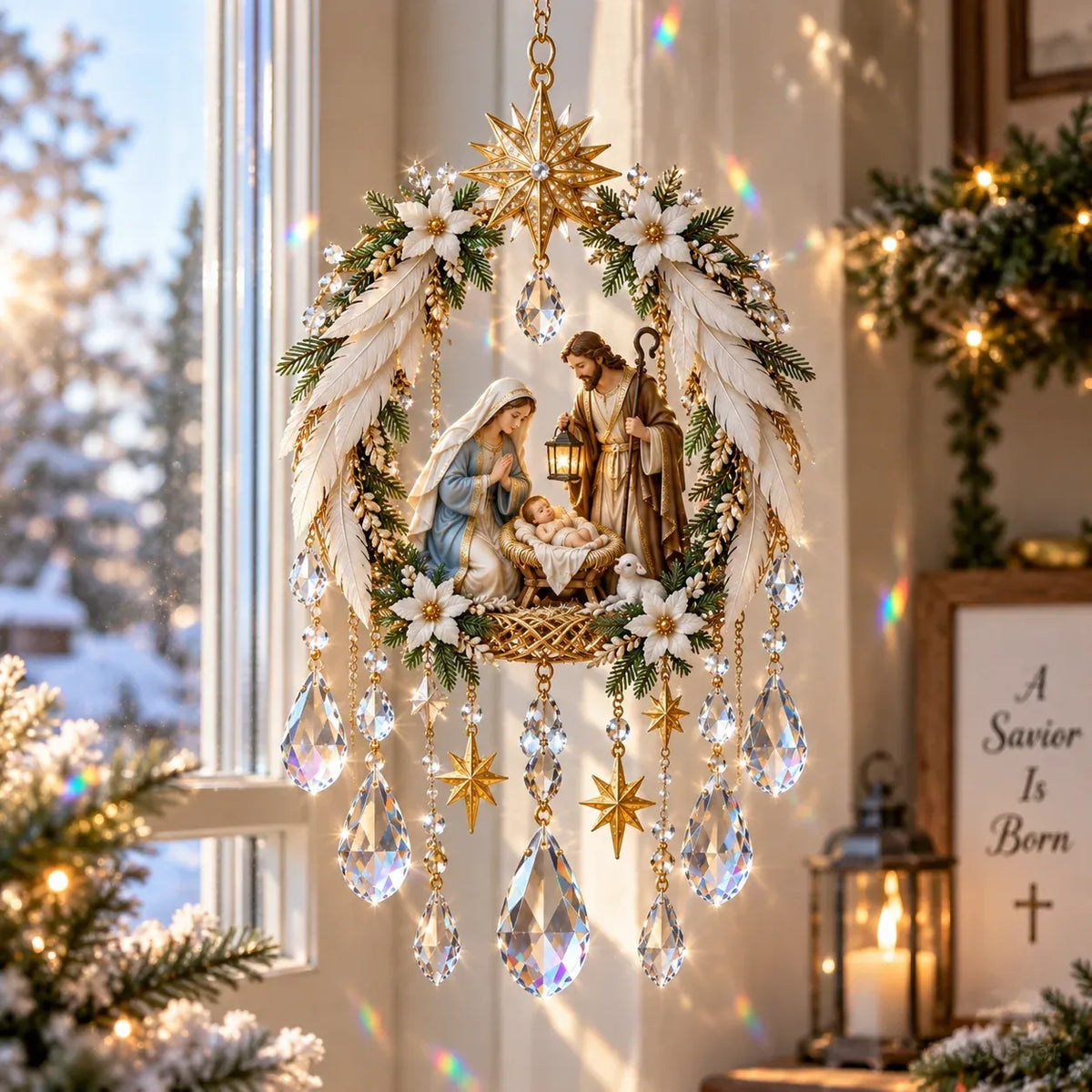 ✝️ Christian Crystal Suncatcher | 5 Faith-Inspired Window Designs with Cascading Rainbow Crystals ✨