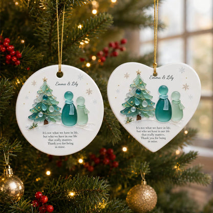 Personalized Couple Sea‑Glass‑Inspired Ceramic Ornament