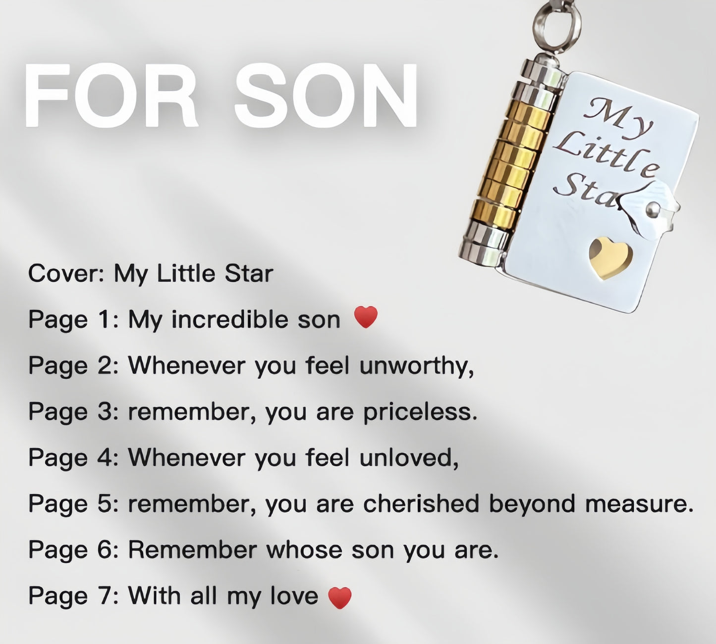 Mini Book Locket Necklace | Hidden Inspirational Message For Son & Daughter 💌