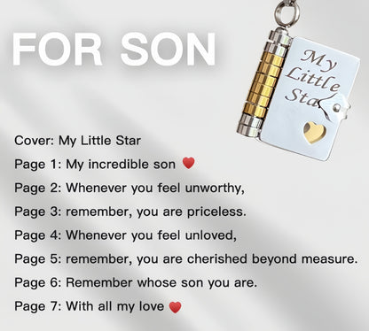 Mini Book Locket Necklace | Hidden Inspirational Message For Son & Daughter 💌