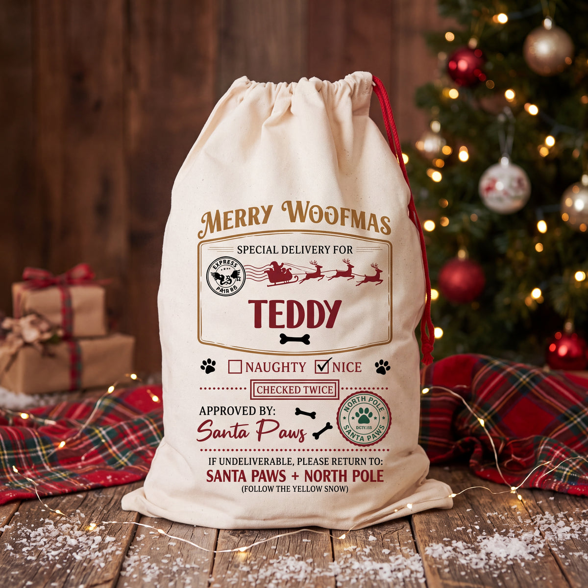 Personalized Dog Christmas Sack