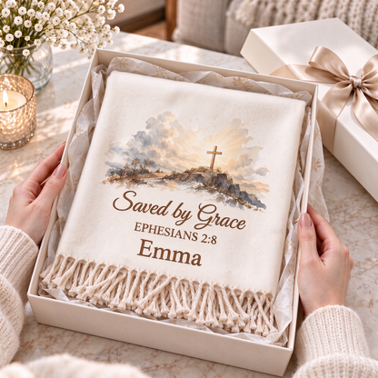 Wrapped in Faith — Personalized Name & Bible Verse Winter Scarf