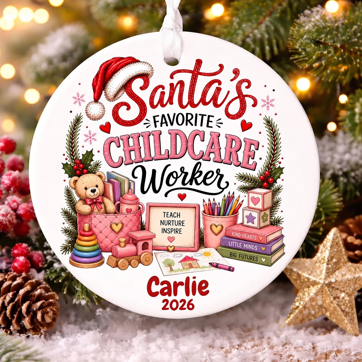 Personalized Santa's Favorite Profession Christmas Ornament