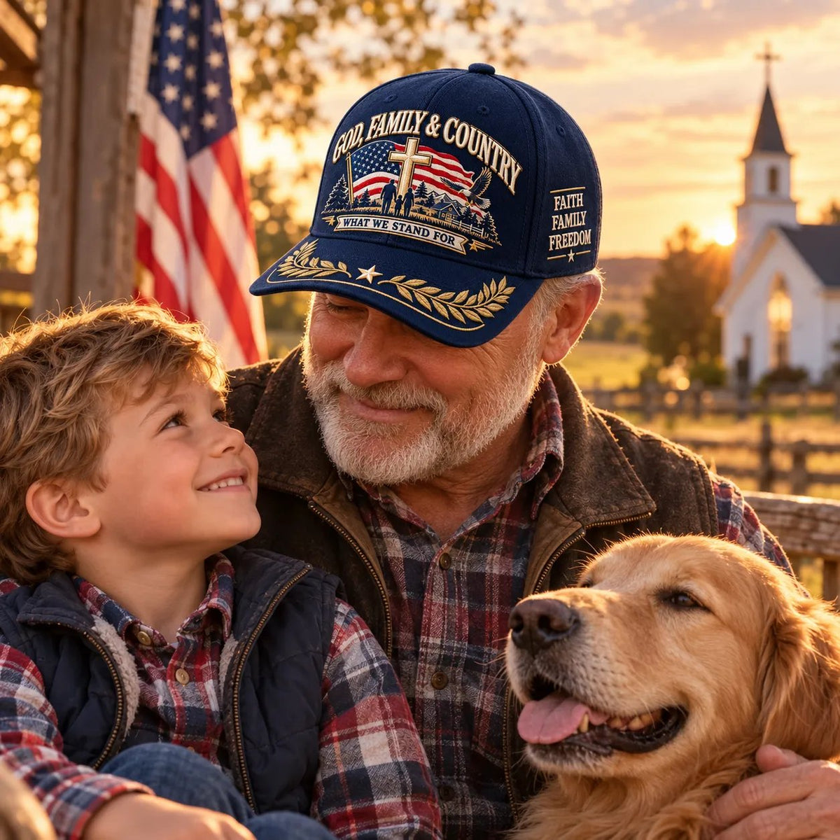 ✝️God Family & Country What We Stand For Patriotic Faith Baseball Cap