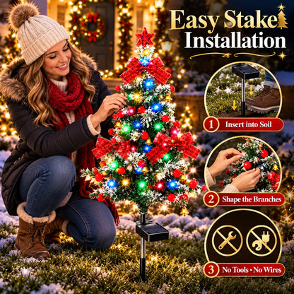 Last Day Promotion! 🔥 Solar Cedar Christmas Tree Lights| Festive Outdoor Holiday Decor