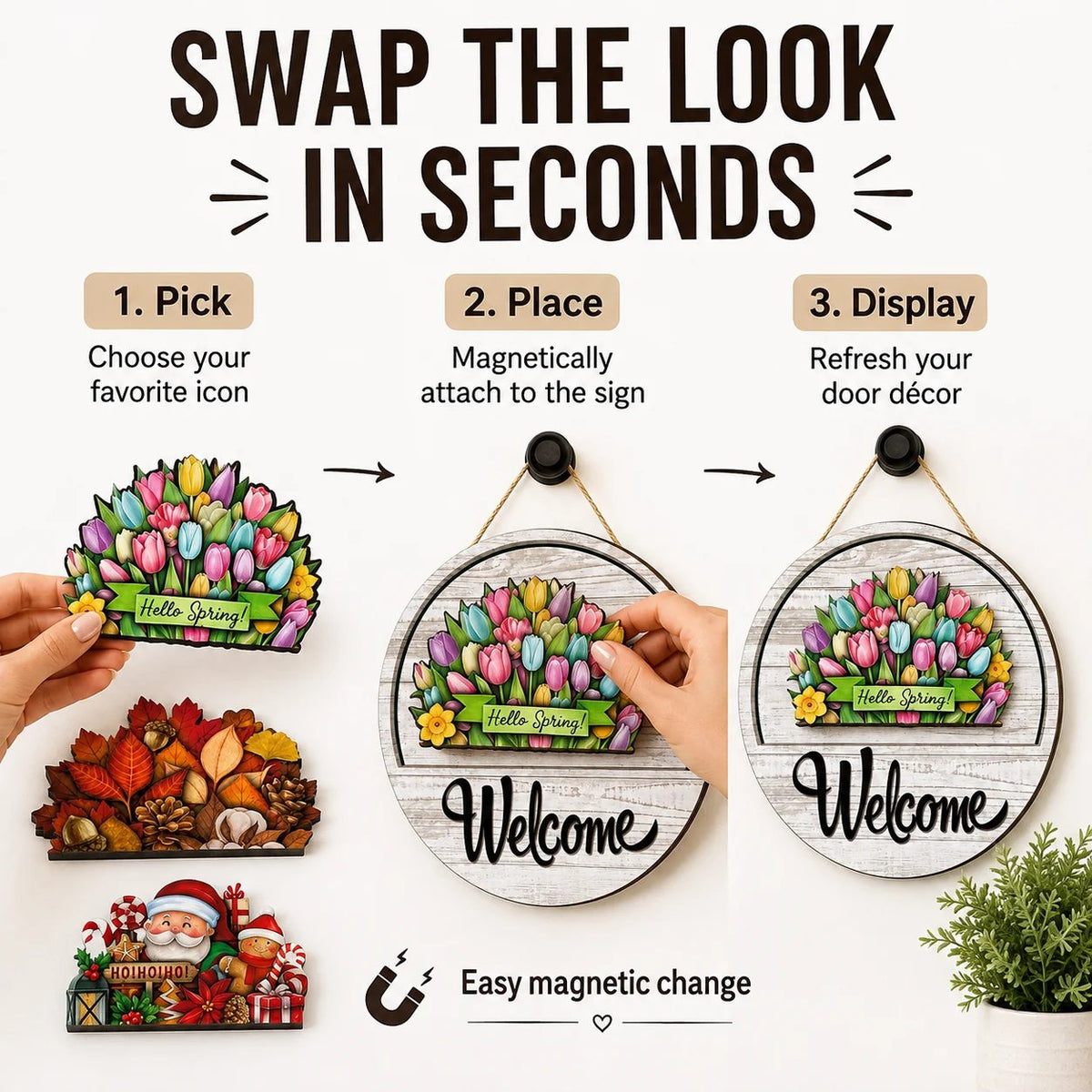 🔥 LIMITED-TIME 49% OFF — 16 Pcs Interchangeable Welcome Sign for Front Door