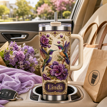 🐦 Personalized Hummingbird Tumbler with Gift Box 🌸