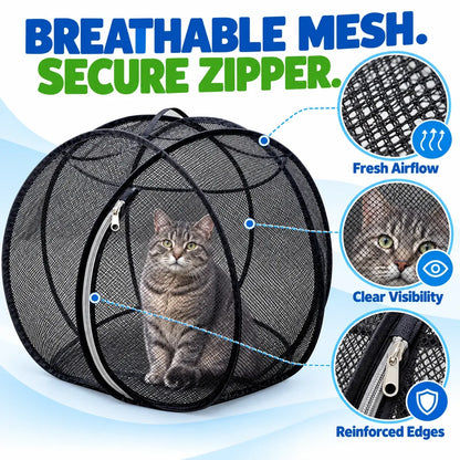 ⏳ Last Day 50% OFF – 🐱 Pop Up Cat Playpen | 32-Inch Breathable Mesh Enclosure for Indoor & Outdoor Use 🌿