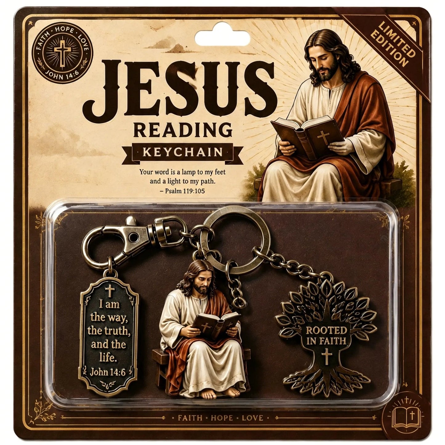 ✝️Jesus Reading Keychain