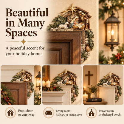🎄 Christmas Nativity Door Frame Corner Decor — A Meaningful Holiday Accent ✨