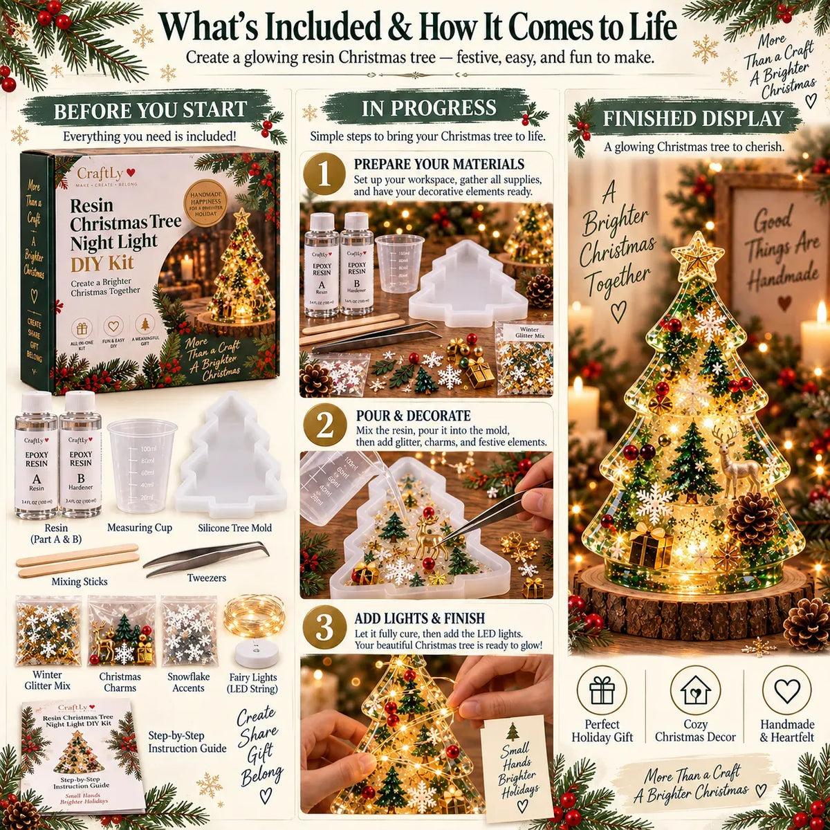 🎄 DIY Christmas Tree Night Light Kit 💕