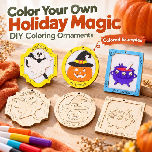 🎨🎄Color Your Own Holiday Ornament Kit — 12 Markers Included