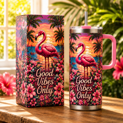 🌴 Yeki Life™ Tropical Paradise 30oz/40oz Tumbler – Bring Vacation Vibes Wherever You Go
