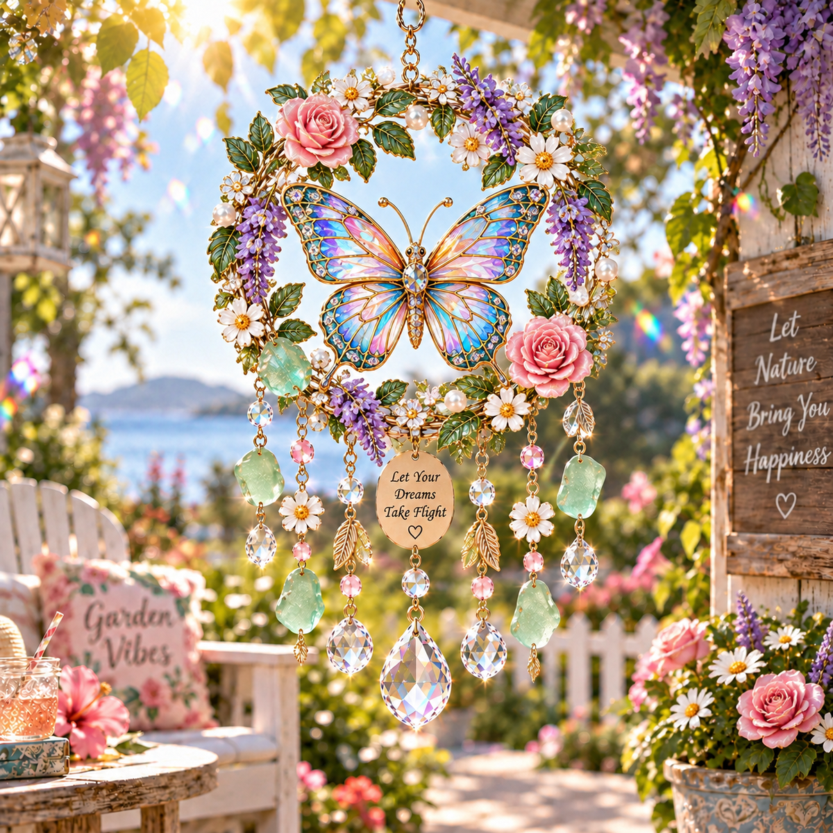 Whimsical Acrylic Wind Chime Suncatchers | Meaningful Animal Pendants with Sparkling Crystals ✨