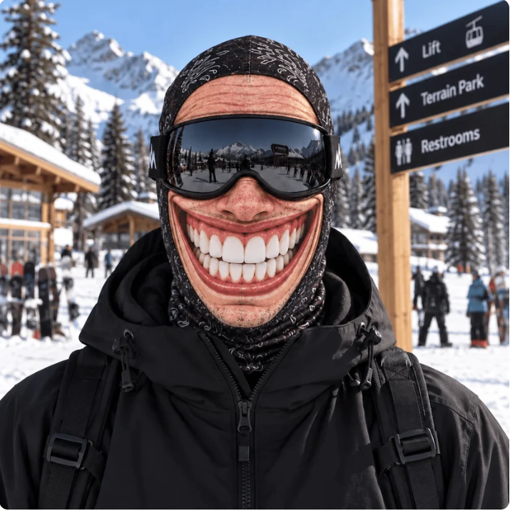 😂 Funny Realistic Face Ski Mask – Hilarious Winter Party Gear for Outdoor Groups